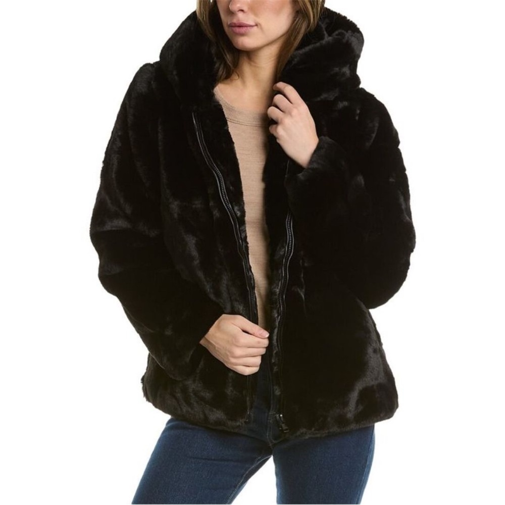 Apparis Black Faux Fur Jacket
